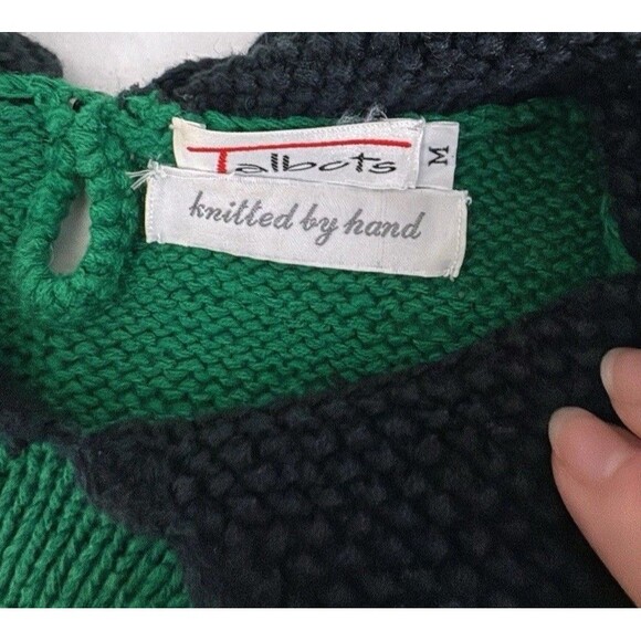 Vintage 90s Talbots Scotty Dog Hand Knit Sweater Womens Medium Holiday Preppy - Picture 5 of 9
